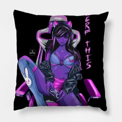 Dva Gaming Black Overwatch Throw Pillow Official Overwatch Merch