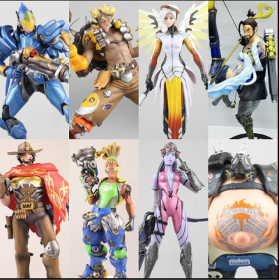 Game for Overwatch JunkRat Shimada Hanzo Pharah Widowmaker Mccree Lucio Angela Ziegler ROADHOG PVC Action Figures - Overwatch Gifts