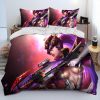 OW Overwatch Game Gamer DVA Comforter Bedding Set Duvet Cover Bed Set Quilt Cover Pillowcase King - Overwatch Gifts