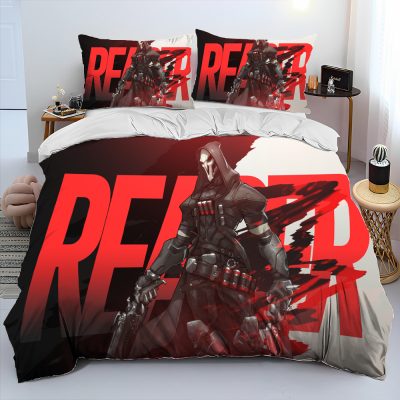 OW Overwatch Game Gamer DVA Comforter Bedding Set Duvet Cover Bed Set Quilt Cover Pillowcase King 14 - Overwatch Gifts