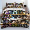 OW Overwatch Game Gamer DVA Comforter Bedding Set Duvet Cover Bed Set Quilt Cover Pillowcase King 15 - Overwatch Gifts