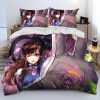 OW Overwatch Game Gamer DVA Comforter Bedding Set Duvet Cover Bed Set Quilt Cover Pillowcase King 19 - Overwatch Gifts