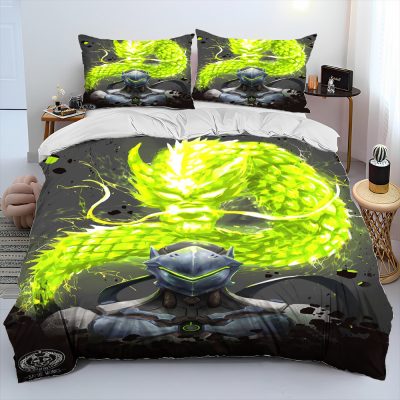 OW Overwatch Game Gamer DVA Comforter Bedding Set Duvet Cover Bed Set Quilt Cover Pillowcase King 21 - Overwatch Gifts