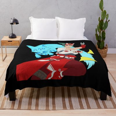 Owfan2-Kiriko And Fox Throw Blanket Official Overwatch Merch