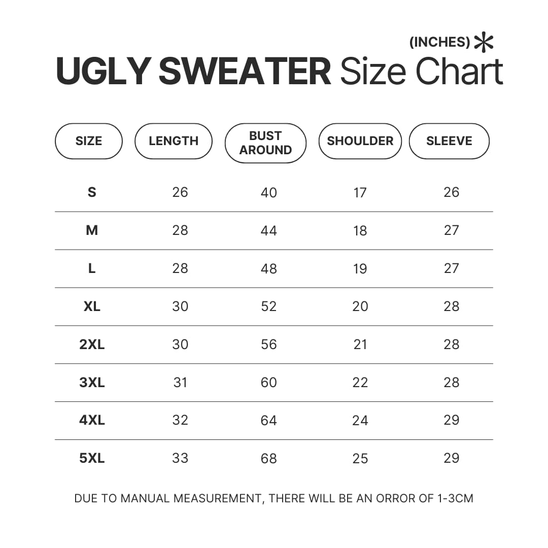 Ugly Sweater Size Chart - Overwatch Gifts